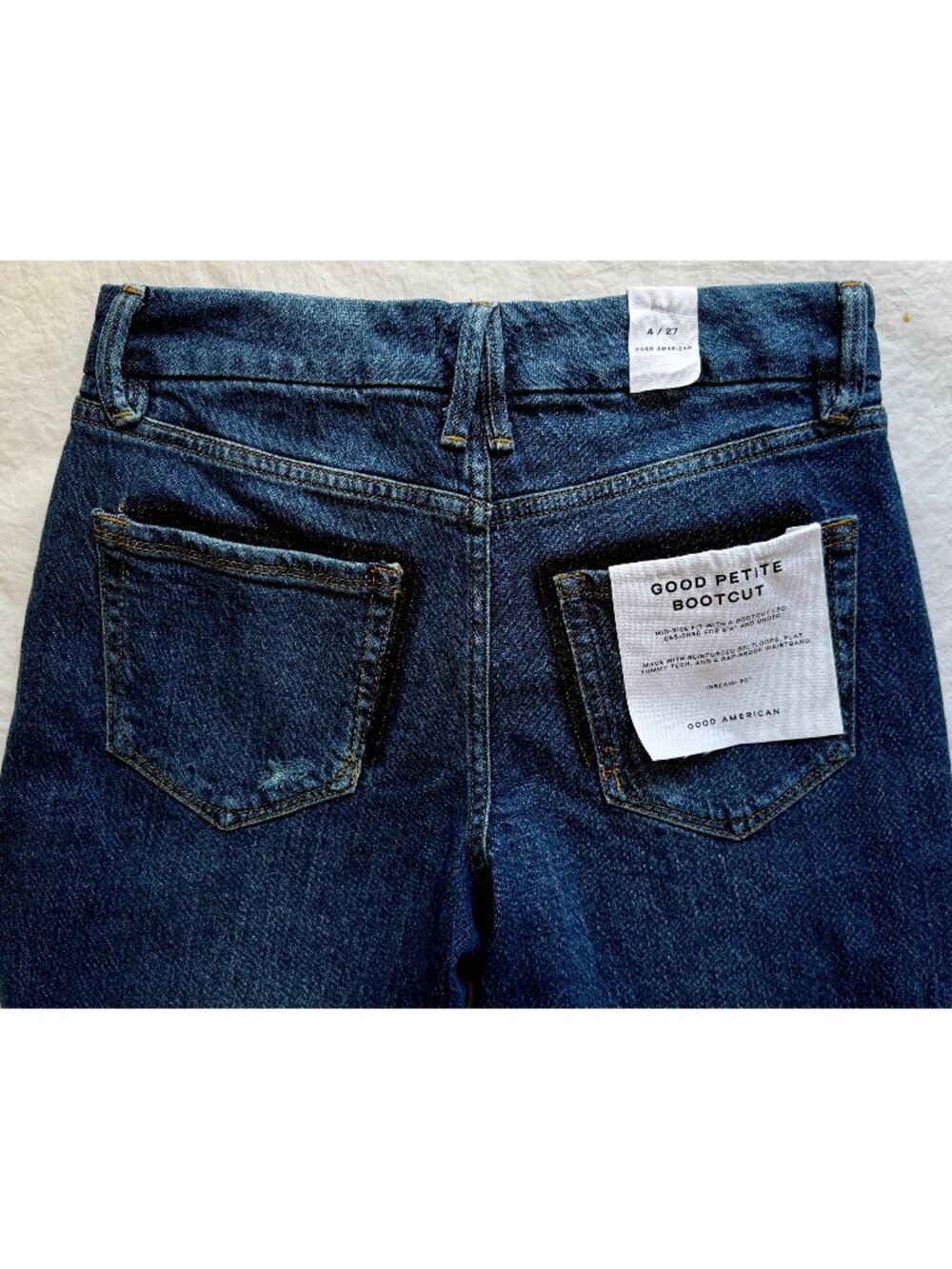 GOOD AMERICAN NWT GOOD PETITE INDIGO704 BOOTCUT JEAN. SIZE 4/27 - Picture 12 of 15